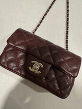 Load image into Gallery viewer, Chanel Burgandy Caviar Rectangular Extra Mini SHW
