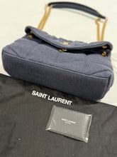 Load image into Gallery viewer, Saint Laurent YSL Small Lou Lou Navy Blue Woven Bag
