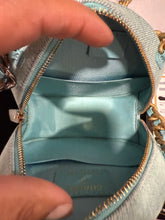 Load image into Gallery viewer, Chanel 19 Lt Blue Denim Round Crossbody Clutch
