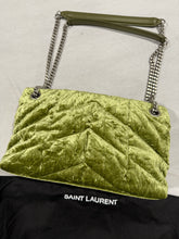 Load image into Gallery viewer, Saint Laurent YSL Small Lou Lou Green Velvet Bag
