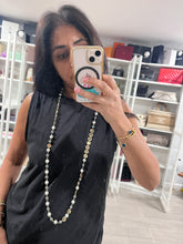 Load image into Gallery viewer, Chanel  19A Egyptian CC Gold tone Faux Pearl Strand Necklace
