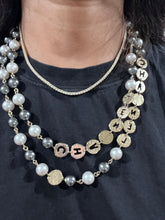 Load image into Gallery viewer, Chanel  19A Egyptian CC Gold tone Faux Pearl Strand Necklace
