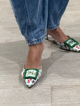 Load image into Gallery viewer, Manolo Blahnik Floral Satin Mule

