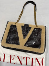Load image into Gallery viewer, Valentino Garavani Shearling Brown Vivasuper Star Tote
