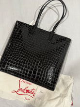 Load image into Gallery viewer, Christian Louboutin Croc Embossed Black Leather Cabata Tote Bag
