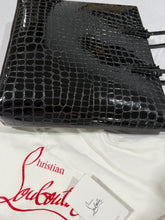 Load image into Gallery viewer, Christian Louboutin Croc Embossed Black Leather Cabata Tote Bag
