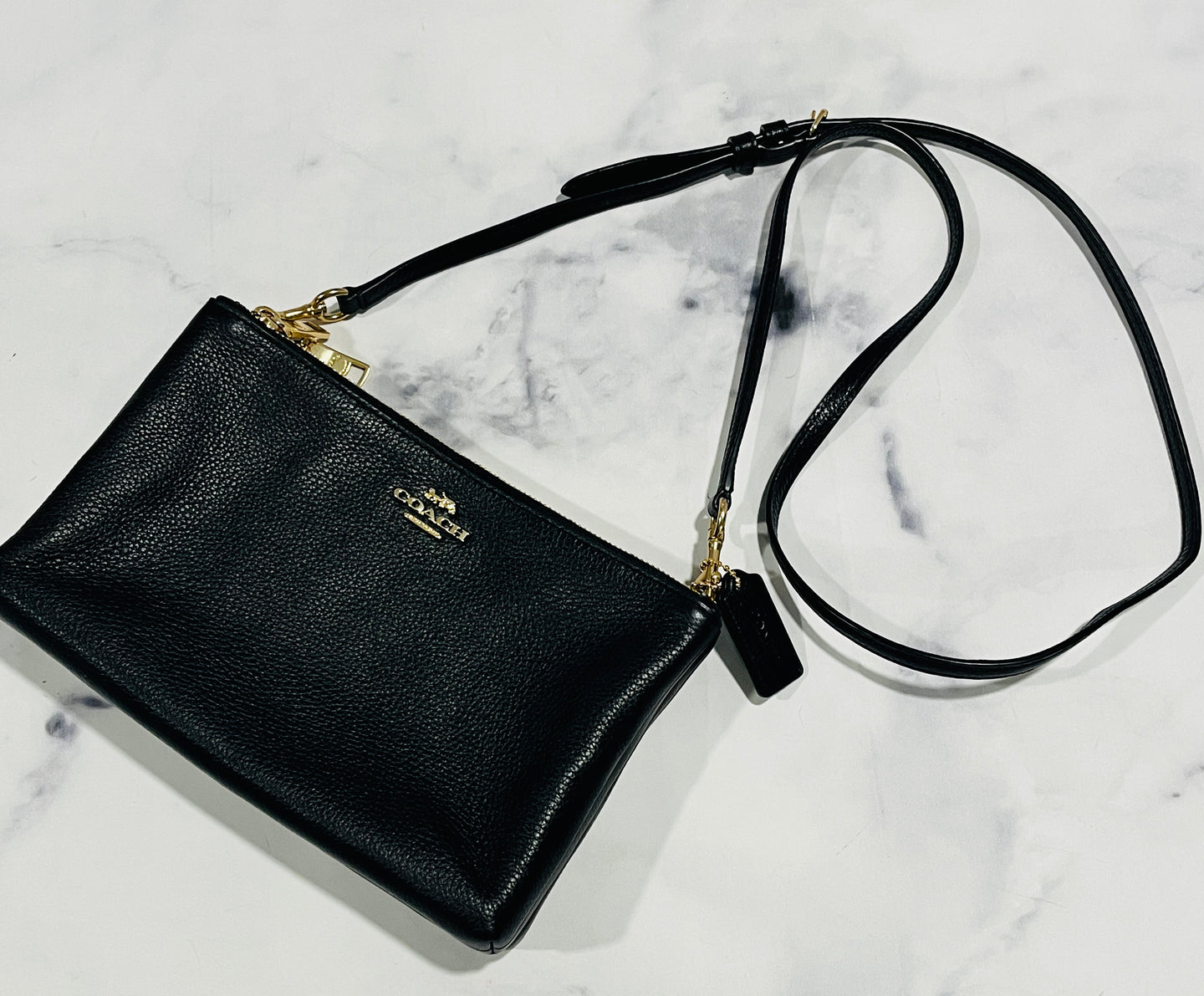 Coach Black Pebbled Leather Crossbody