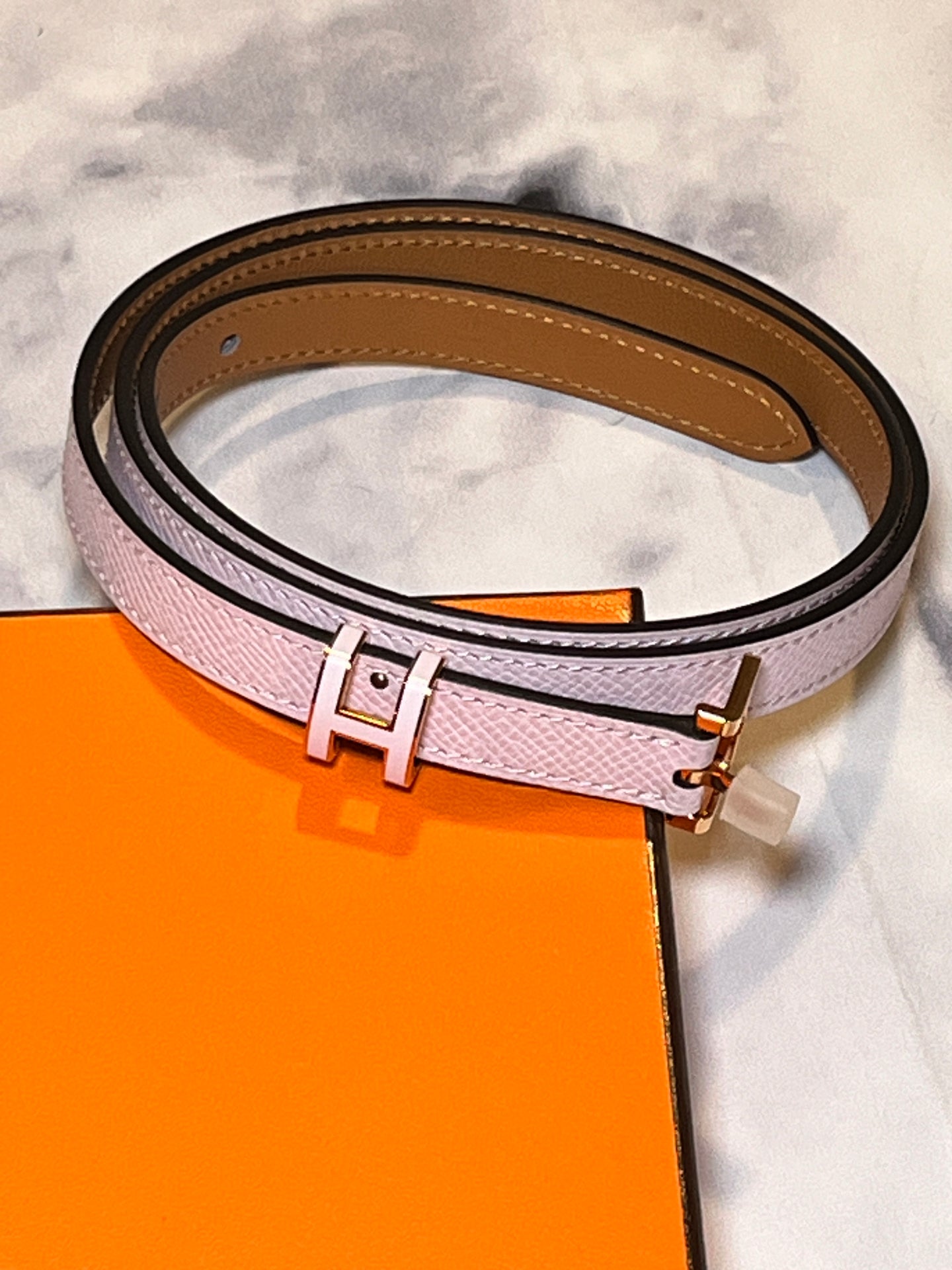 Hermes Pop H Pink Leather Belt