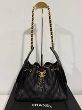 Load image into Gallery viewer, Chanel 25 Black Caviar Small Shoulder Bag
