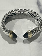 Load image into Gallery viewer, David Yurman Sterling Silver 18Kt Onyx Waverly Cuff
