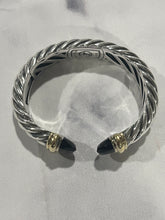 Load image into Gallery viewer, David Yurman Sterling Silver 18Kt Onyx Waverly Cuff
