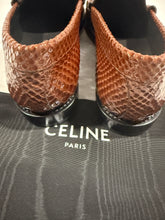 Load image into Gallery viewer, Celine Python Embossed Chain Patent Leather Loafer
