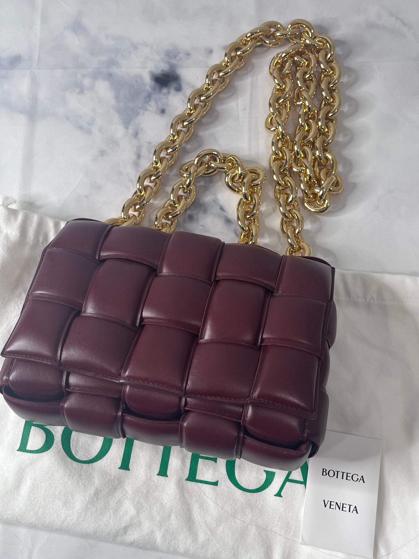 Bottega Veneta Padded Small Cassette Bag Bordeaux