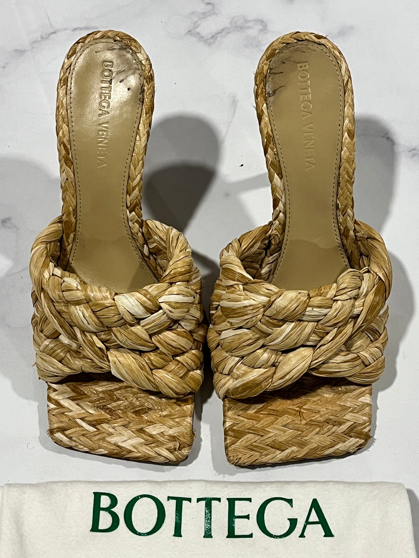 Bottega Veneta Raffia Sandals