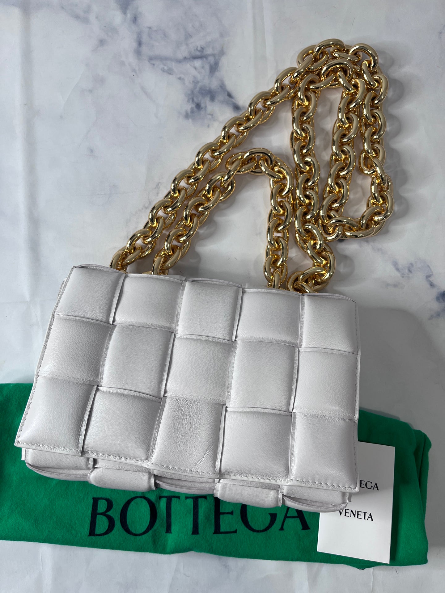 Bottega Veneta Padded Small Cassette Bag White