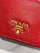 Load image into Gallery viewer, Prada Red Leather Flap Card Case Wristlet
