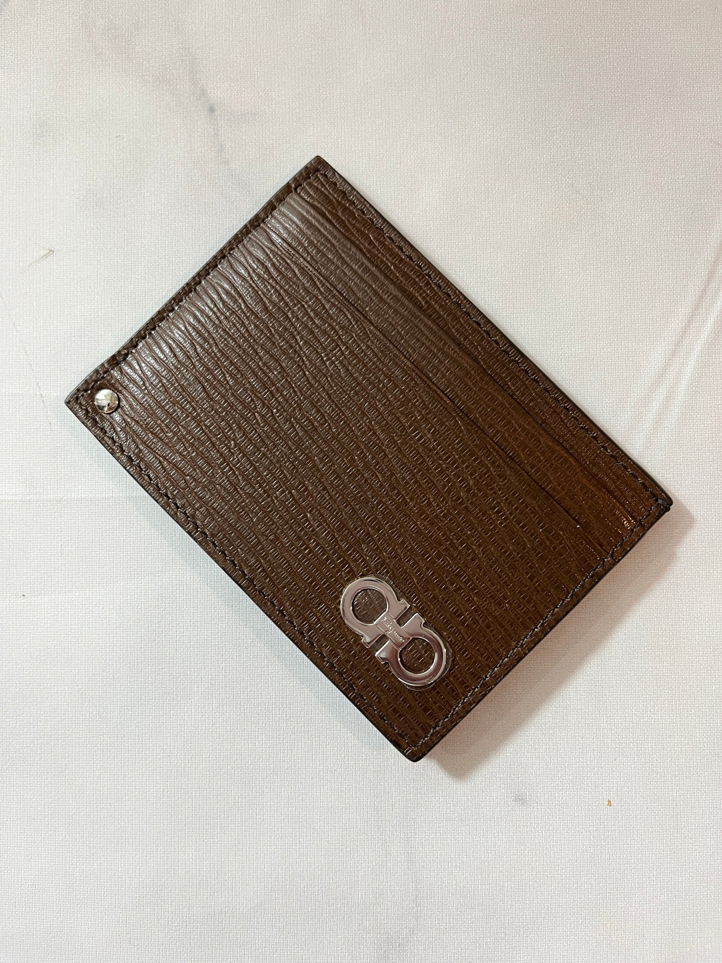 Salvatore Ferragamo Swivel Leather Card Case