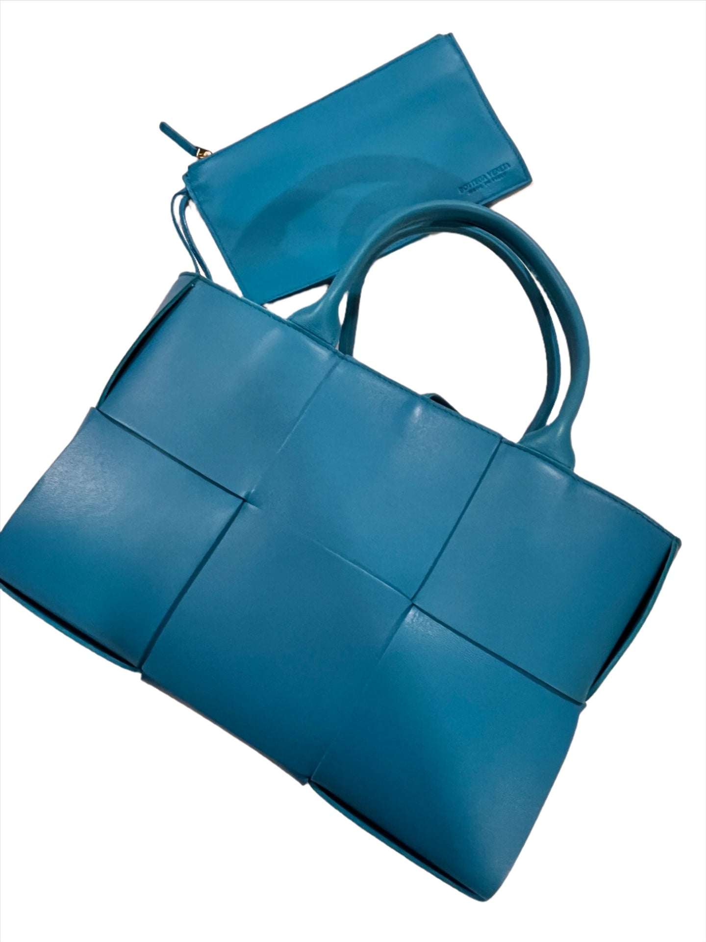 Bottega Veneta Leather Pool Arco Tote with Pouch