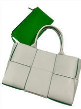 Load image into Gallery viewer, Bottega Veneta Leather White &amp; Parakeet Arco Tote with Pouch
