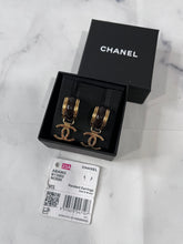 Load image into Gallery viewer, Chanel 23A Gold Tone CC Pendant Earrings
