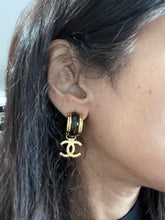 Load image into Gallery viewer, Chanel 23A Gold Tone CC Pendant Earrings
