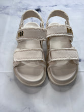 Load image into Gallery viewer, Dior Ivory Canvas Gold Dad Sandals
