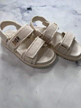 Load image into Gallery viewer, Dior Ivory Canvas Gold Dad Sandals
