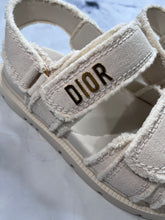 Load image into Gallery viewer, Dior Ivory Canvas Gold Dad Sandals
