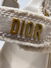 Load image into Gallery viewer, Dior Ivory Canvas Gold Dad Sandals
