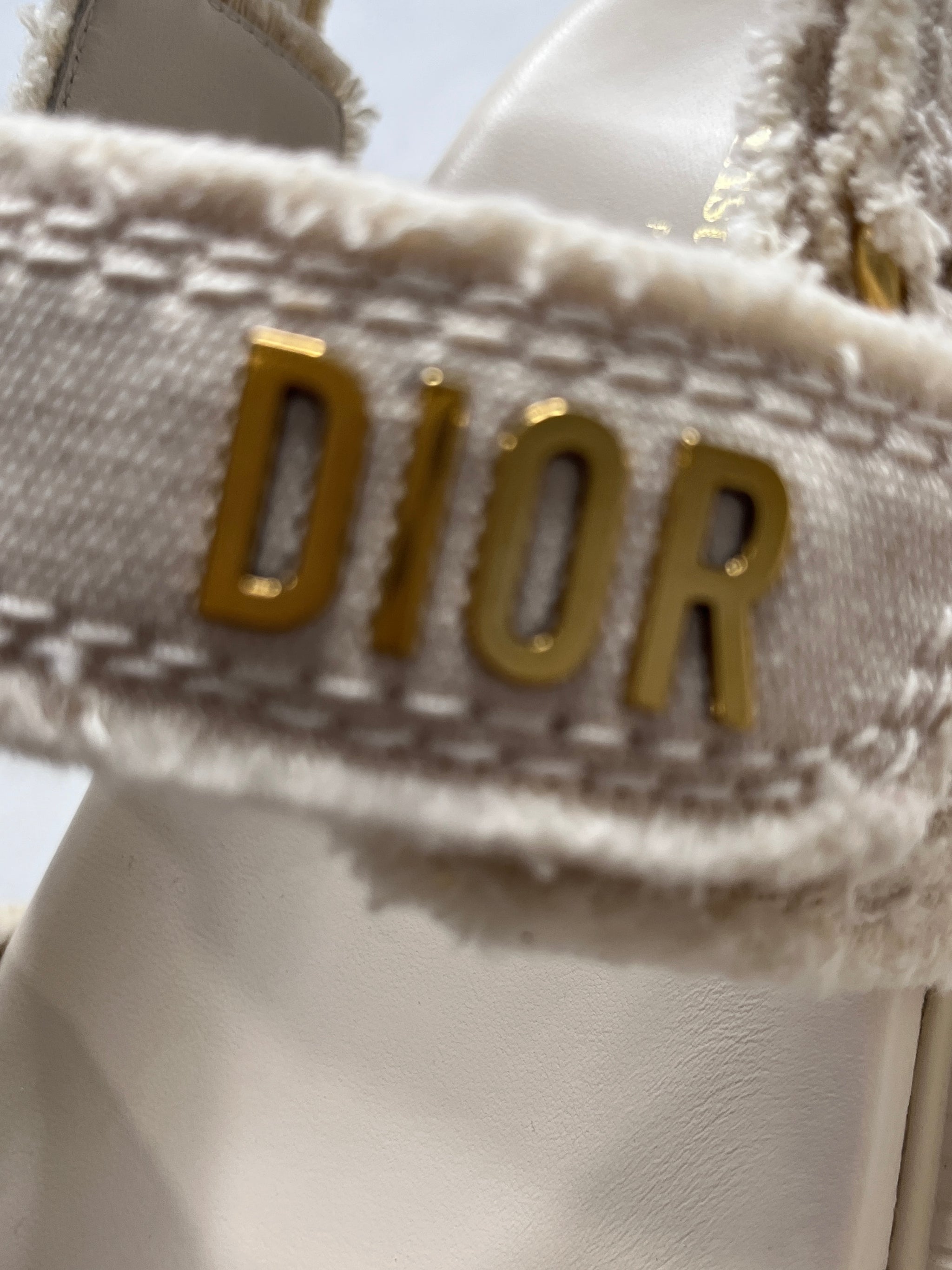 Dior Ivory Canvas Gold Dad Sandals – The Millionaires Closet