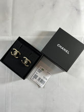 Load image into Gallery viewer, Chanel CC Large Gold Tone Uncut Crystal Earrings
