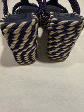 Load image into Gallery viewer, Valentino Garavani Navy Espadrille Wedge Sandal
