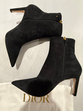 Load image into Gallery viewer, Dior Black Suede Zippy Booties
