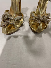 Load image into Gallery viewer, Giuseppe Zanotti Snake Crystal Heel Sandals
