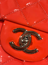 Load image into Gallery viewer, Chanel Coral Patent Leather Jumbo Double Classic Flap Shoulder Bag
