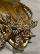 Load image into Gallery viewer, Giuseppe Zanotti Snake Crystal Heel Sandals
