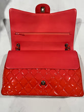 Load image into Gallery viewer, Chanel Coral Patent Leather Jumbo Double Classic Flap Shoulder Bag
