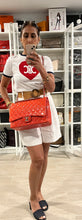 Load image into Gallery viewer, Chanel Coral Patent Leather Jumbo Double Classic Flap Shoulder Bag
