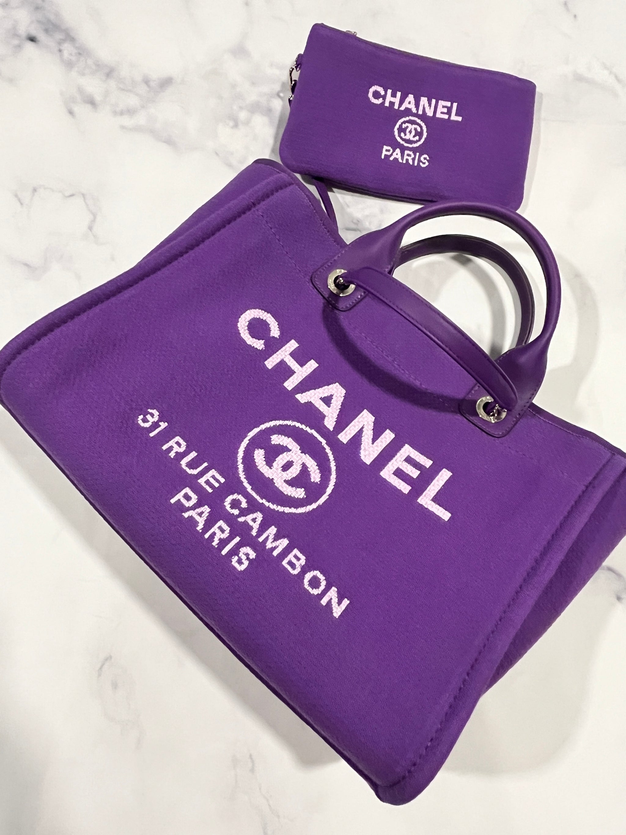 Chanel Purple Large Deauville Tote Handbag – The Millionaires Closet