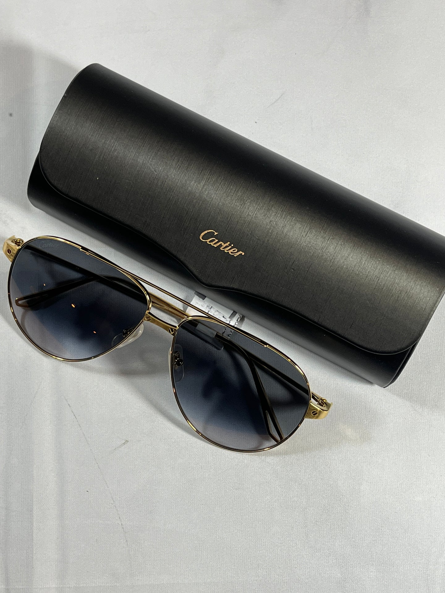 Cartier Santos Gold Aviator Unisex Sunglasses