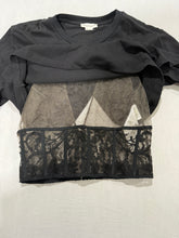 Load image into Gallery viewer, Alexander McQueen Cropped Lace Panel Cotton T-Shirt
