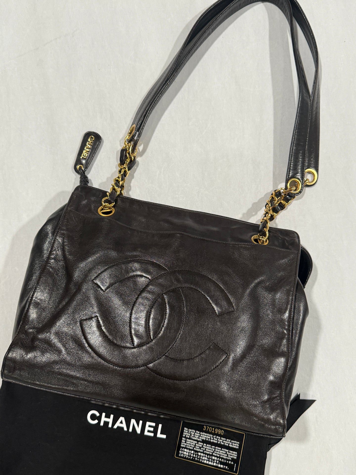 Chanel 2023 Black Vintage CC Tote