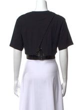 Load image into Gallery viewer, Alexander McQueen Cropped Lace Panel Cotton T-Shirt
