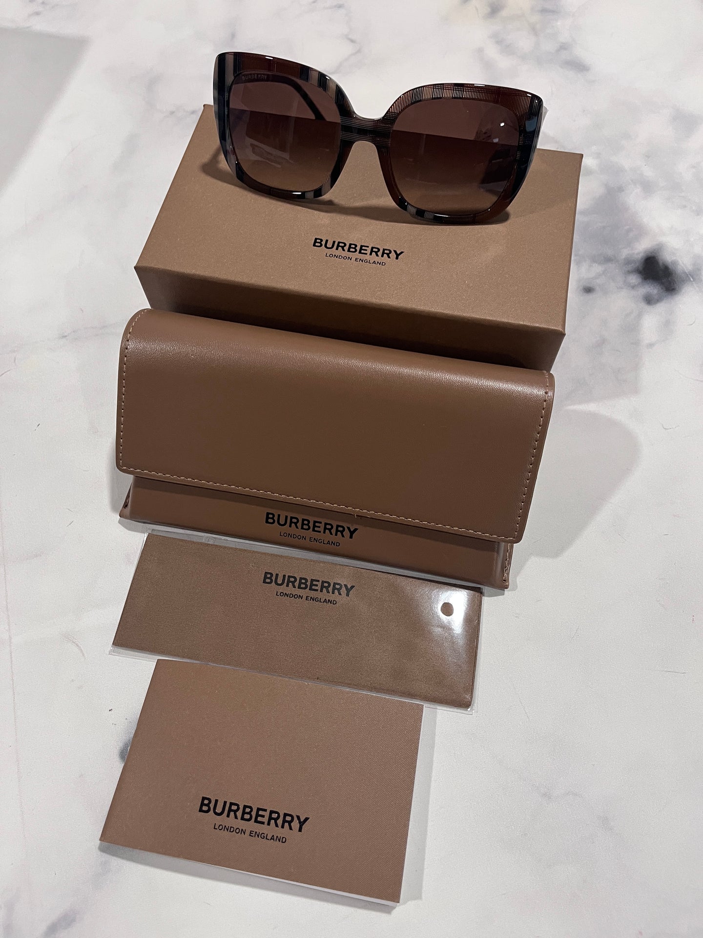 Burberry Brown Plaid Sunglasses