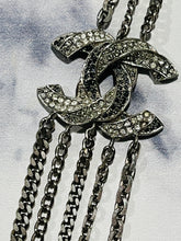Load image into Gallery viewer, Chanel Silver Tone Strass Chain Long Necklace
