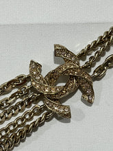 Load image into Gallery viewer, Chanel Gold Tone Strass Chain Long Necklace
