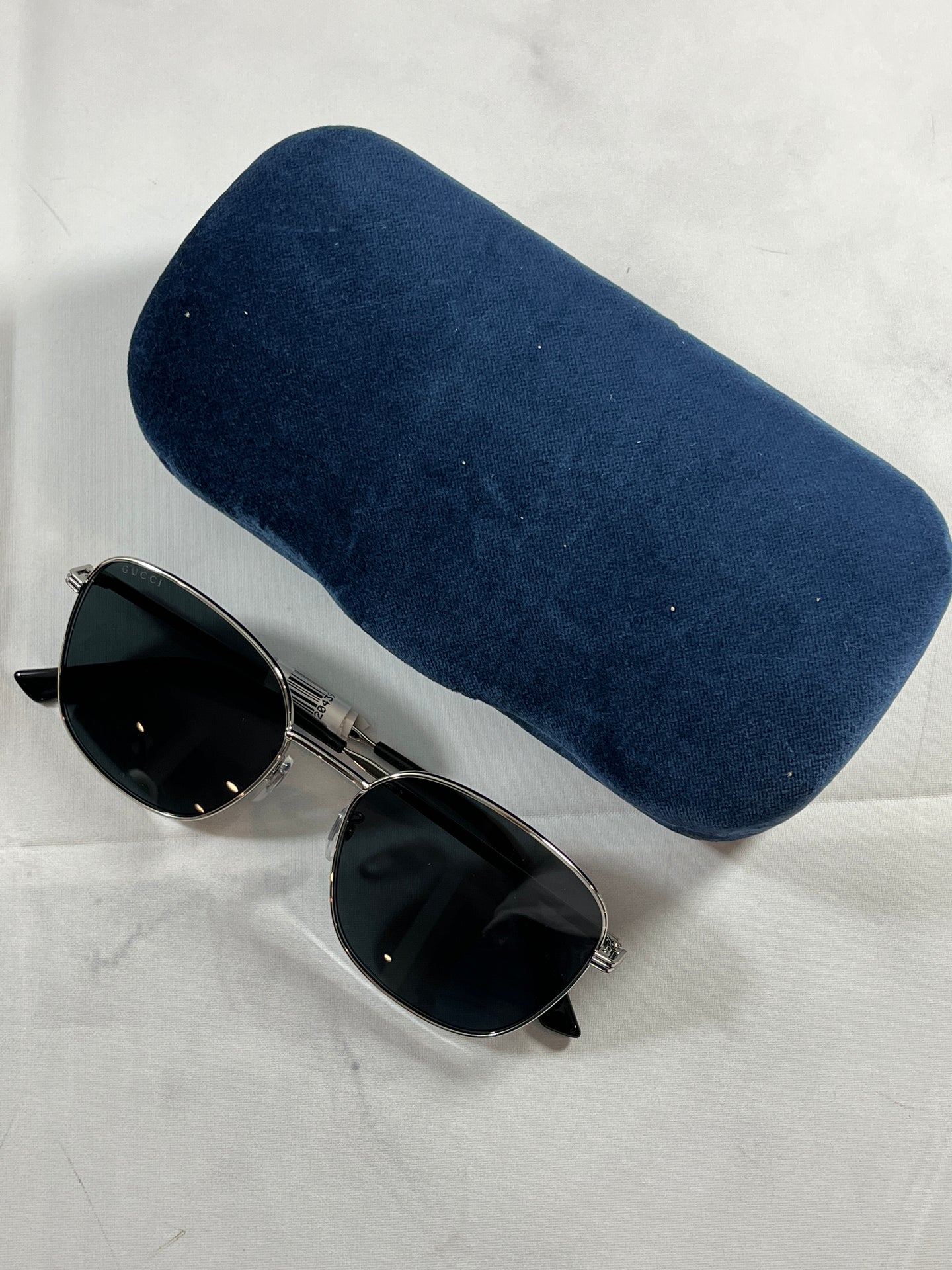 Gucci Silver Gray Square GG Sunglasses