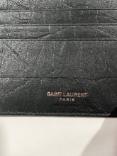 Load image into Gallery viewer, Saint Laurent Black on Black Croc Embossed Bifold Wallet
