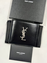 Load image into Gallery viewer, Saint Laurent Black Leather Silver Hardware Bifold Wallet
