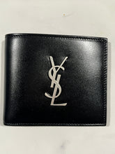 Load image into Gallery viewer, Saint Laurent Black Leather Silver Hardware Bifold Wallet
